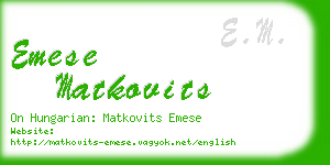 emese matkovits business card